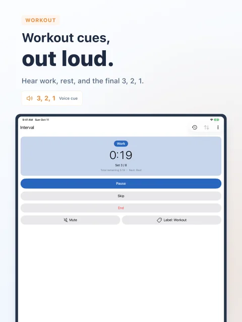 Voice cues for workout intervals