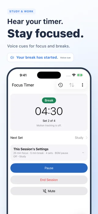 Spoken focus and break cues