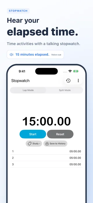 A talking stopwatch